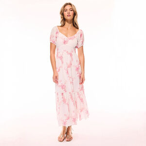 NWT LoveShackFancy Angie Upcycled Cotton Midi Dress Pink White $395 - Size 4 / S